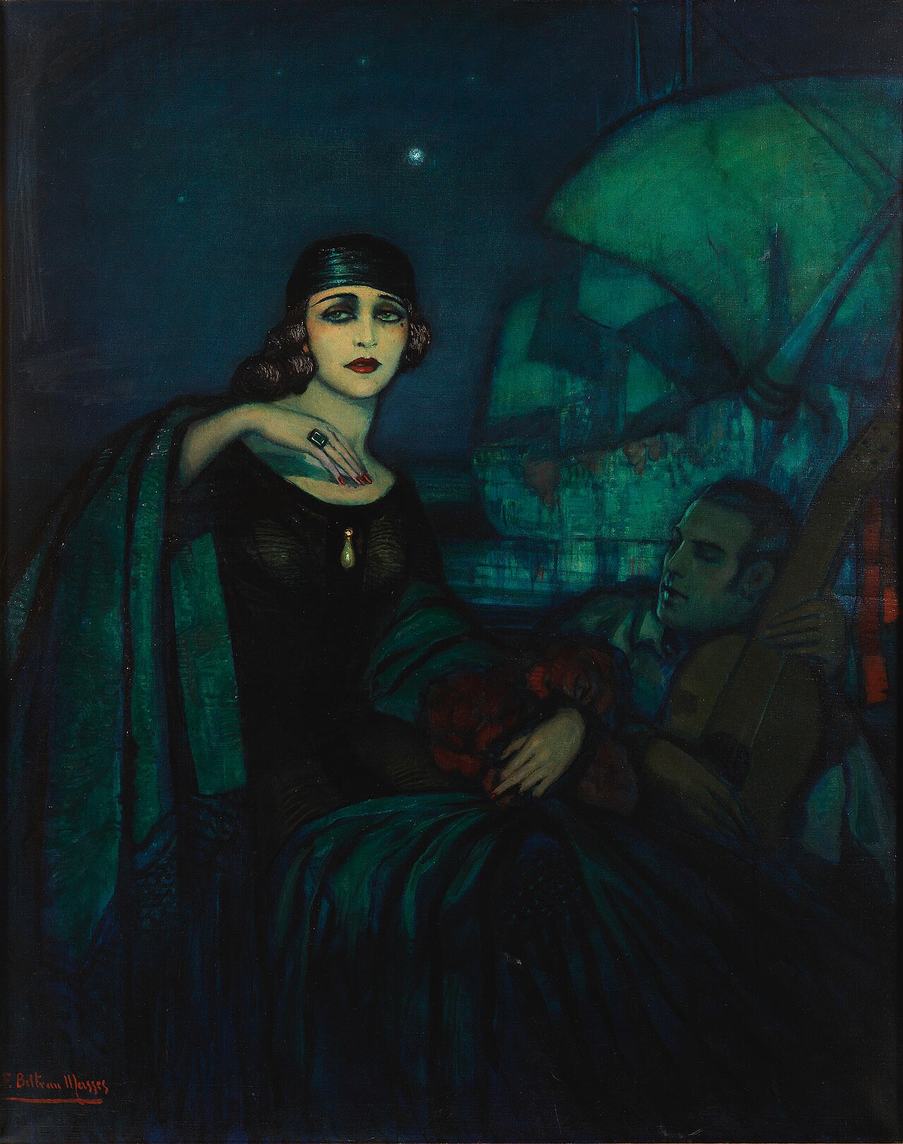 Pola Negri and Rudolph Valentino by Federico Beltrán Masses