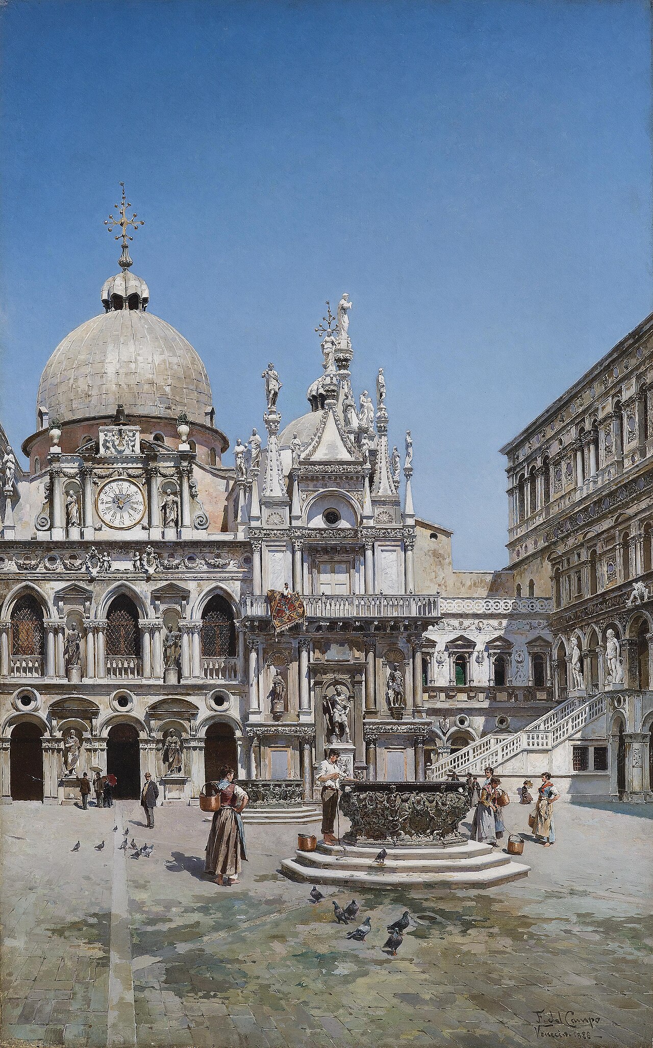 Courtyard of the Doge's Palace, Venice by Federico del Campo