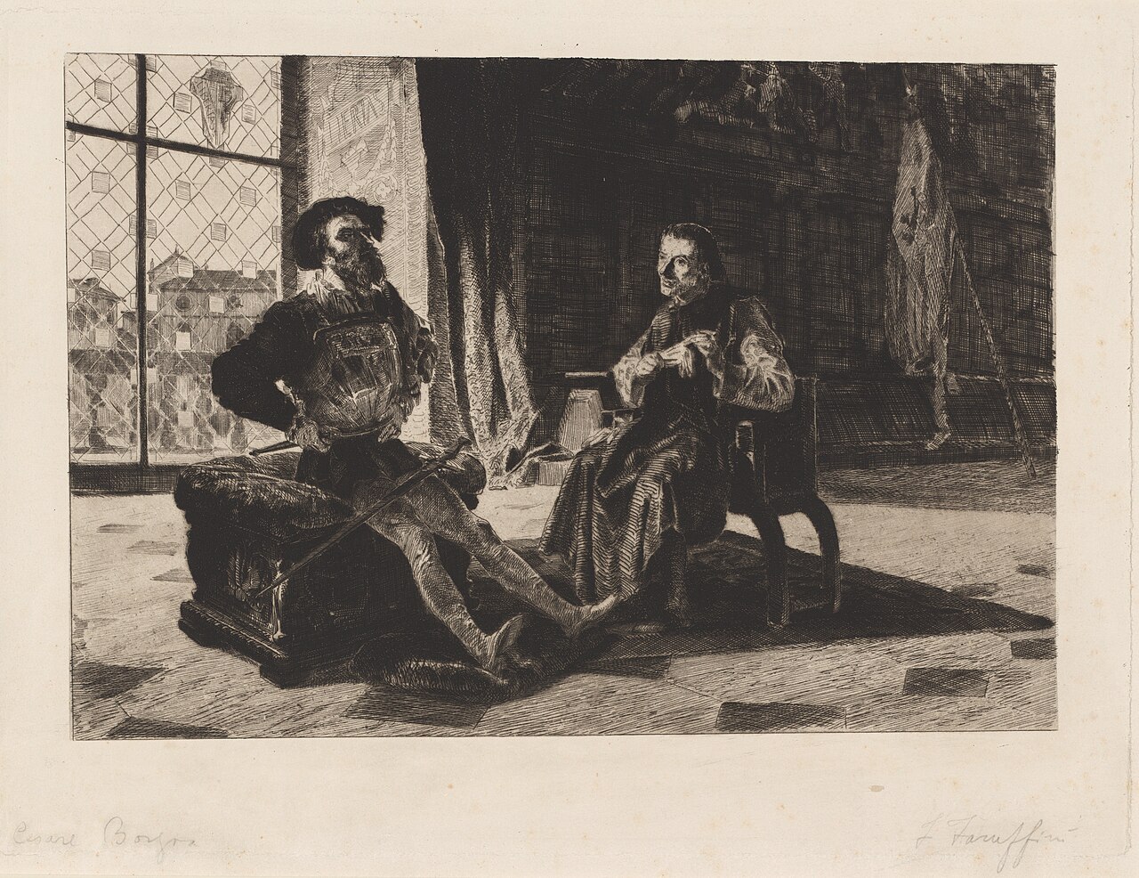 Cesare Borgia and Machiavelli by Federico Faruffini