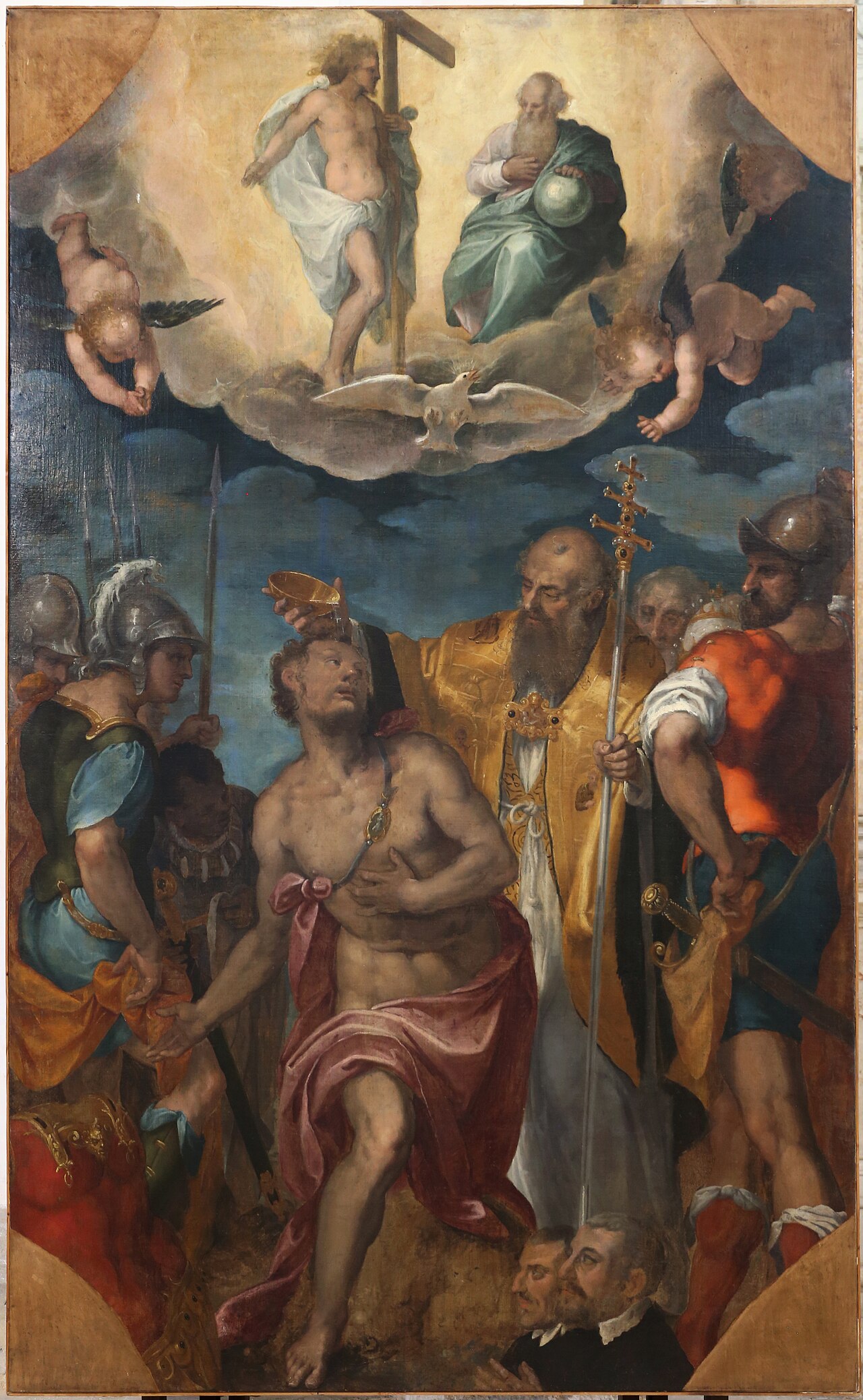 San Silvestro battezza l'imperatore Costantino by Felice Riccio
