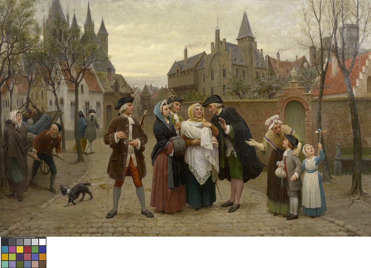 A Baptism in Flanders in the 18th Century by Félix de Vigne