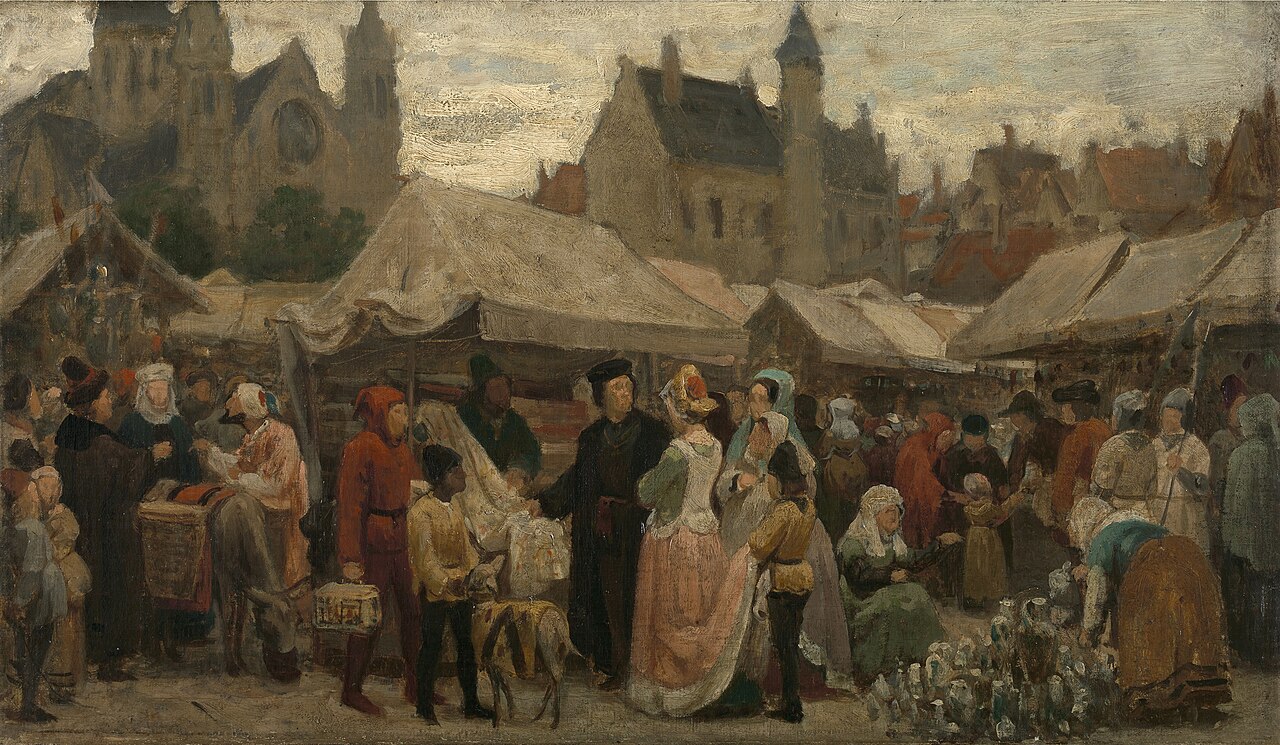 A Fair in Ghent in the Middle Ages (study) by Félix de Vigne