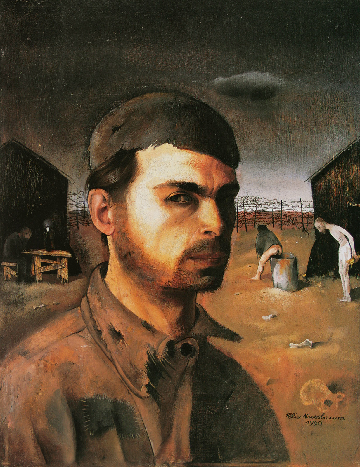 Self-Portrait in the Camp by Felix Nussbaum