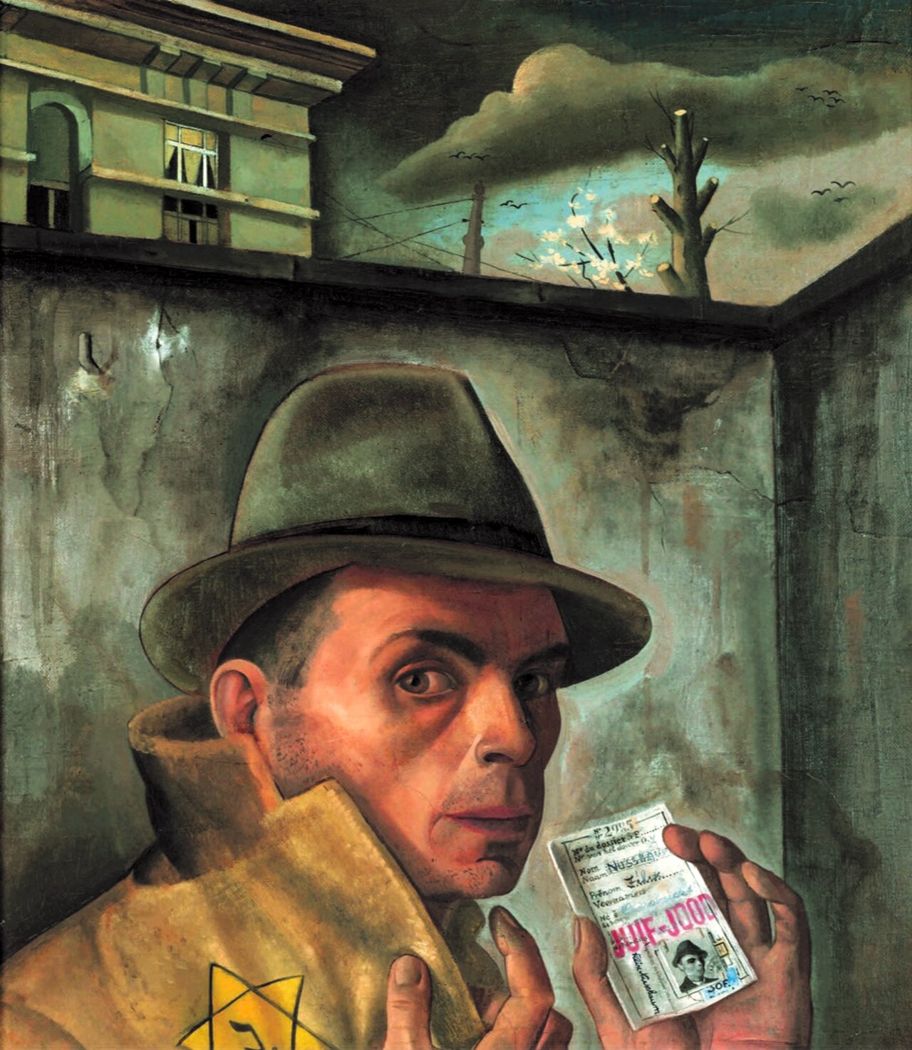 Self-Portrait with Jewish Identity Card by Felix Nussbaum