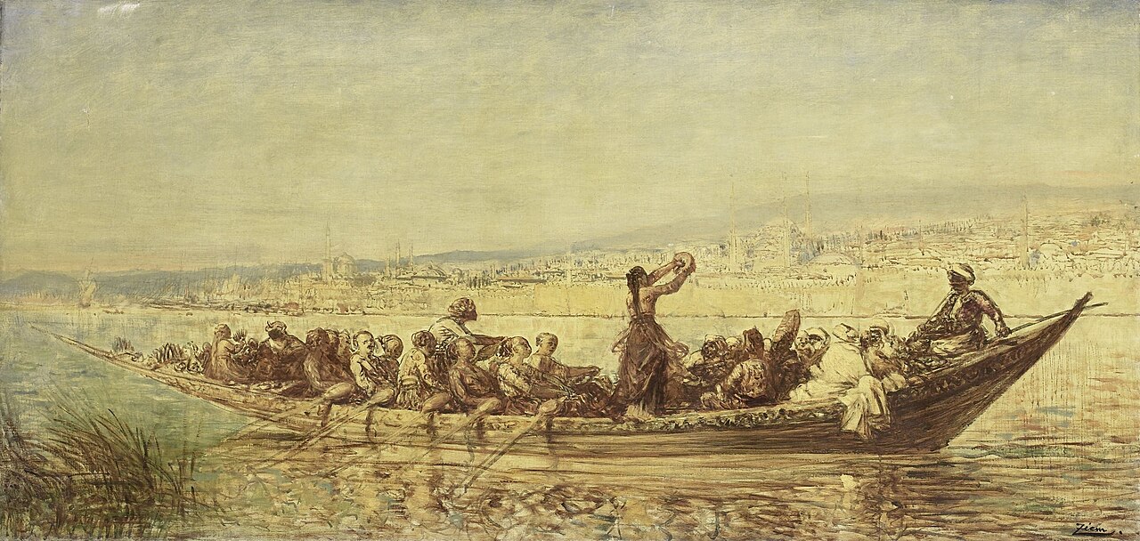 Moorse roeiers bij Constantinopel by Félix Ziem