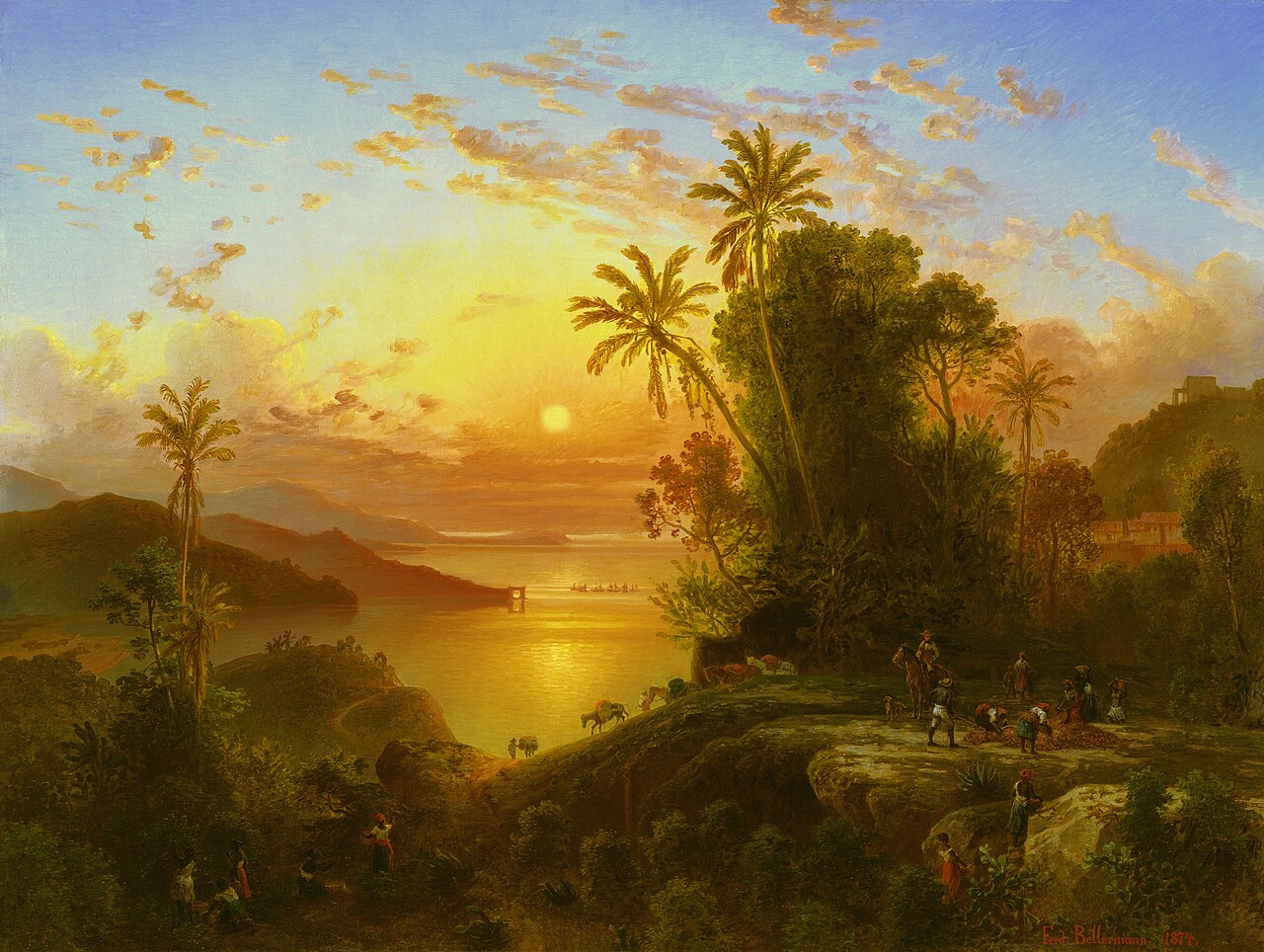 Coast of La Guaira at sunset by Ferdinand Bellermann