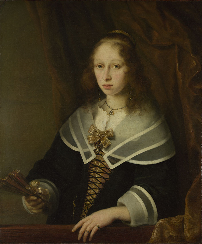 A Lady with a Fan by Ferdinand Bol