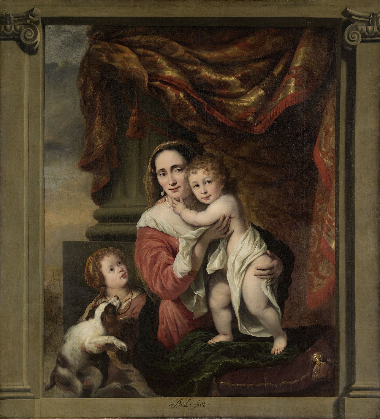 Caritas: Johanna de Geer (1629-91) with her children Cecilia Trip (1660-1728) and Laurens Trip (b 1662) by Ferdinand Bol