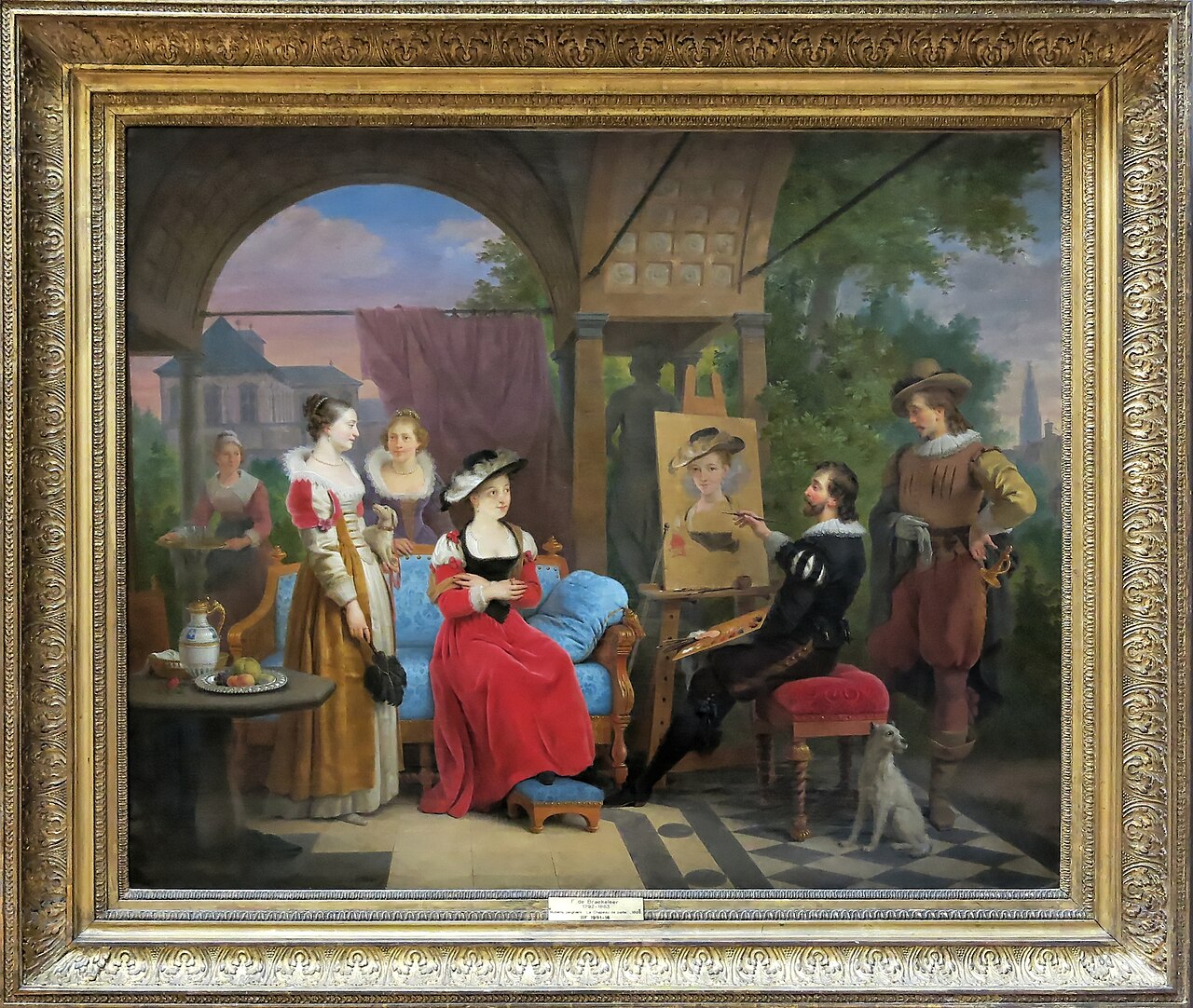 Rubens peignant Le Chapeau de paille dans un pavillon de son jardin (detail) by Ferdinand de Braekeleer the Elder