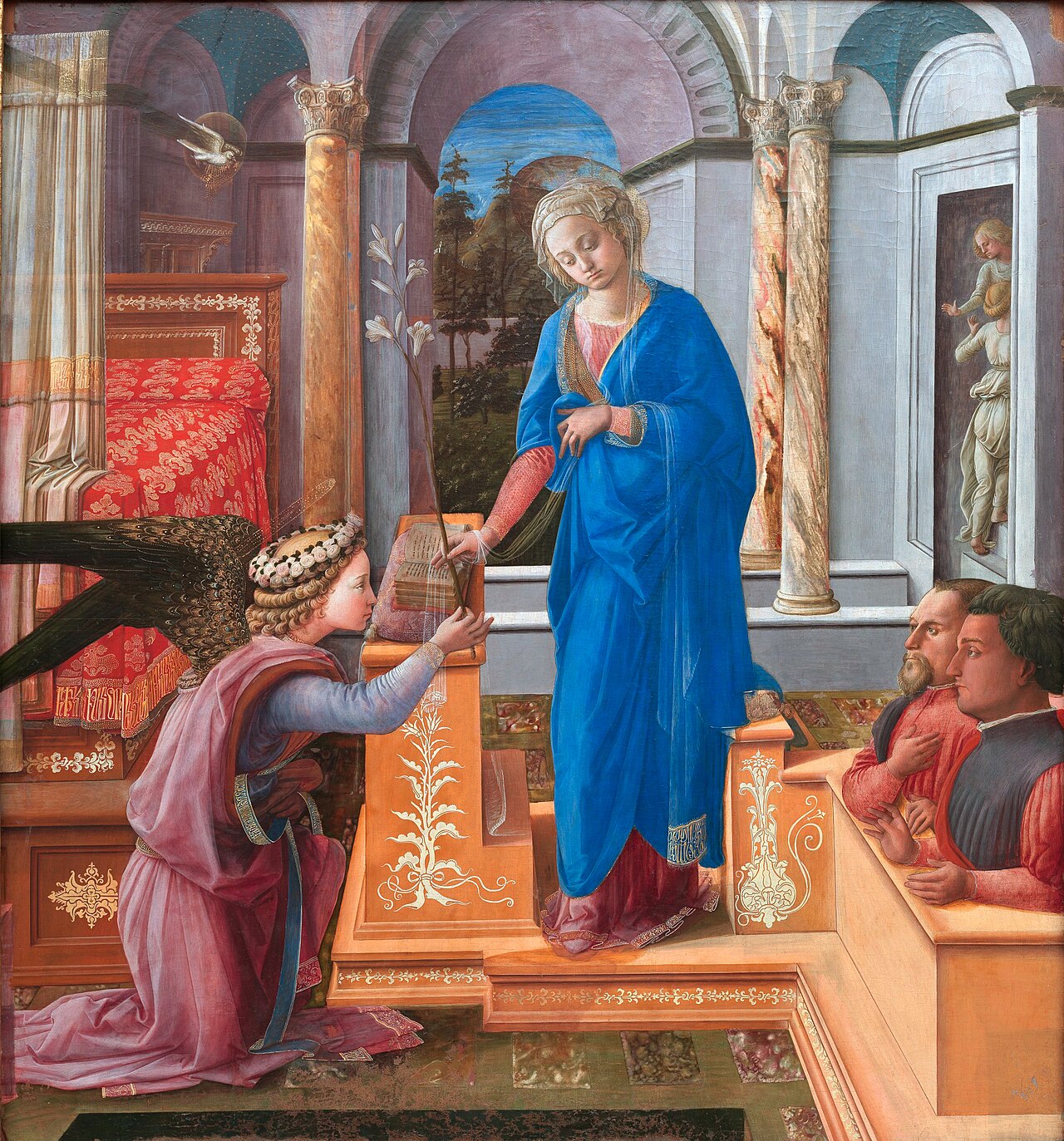 Annunciation with Two Kneeling Donors by Filippo Lippi