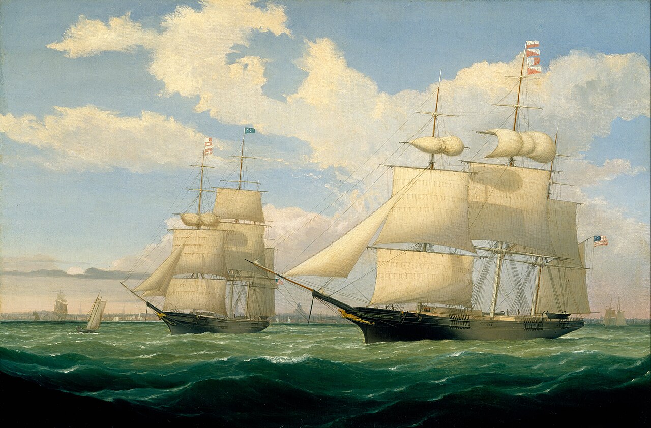 The Ships "Winged Arrow" and "Southern Cross" in Boston Harbor by Fitz Henry Lane