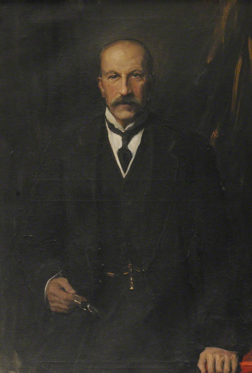 Alfred Milner (1854–1925), Viscount Milner, KG, Scholar (1873), Honorary Fellow (1916), War Cabinet (1916), Secretary of State for War (1918–1919), Chancellor Elect of the University (1925) by Florence K. Upton