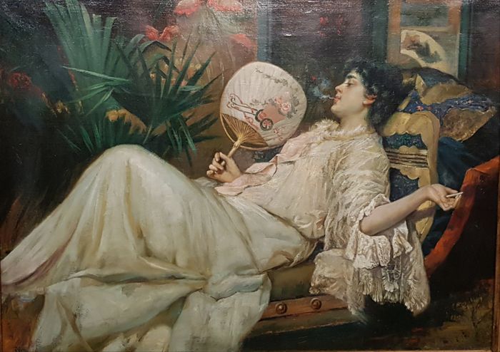 Youth Resting by Francesc Masriera Manovens