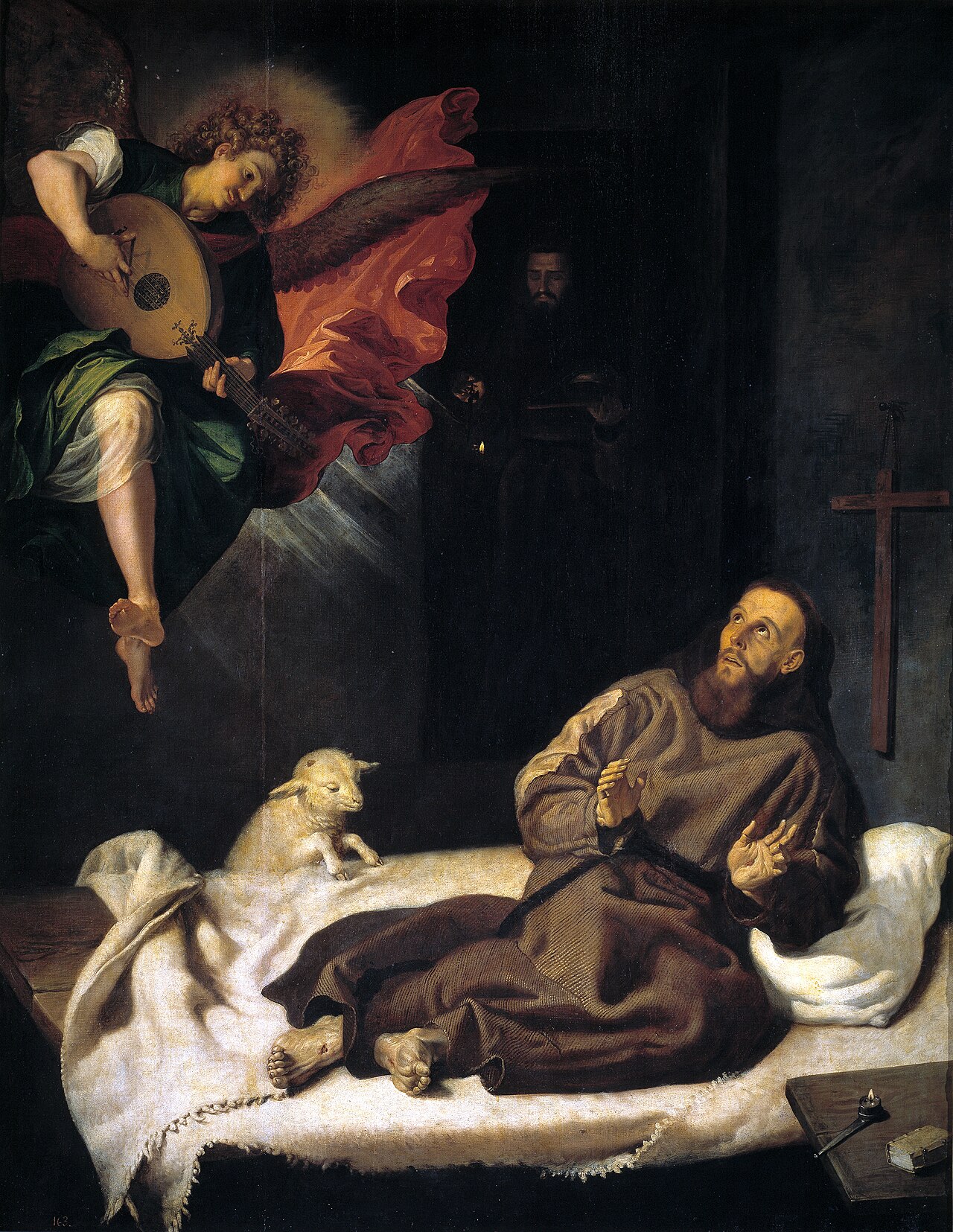 Saint Francis comforted by a Angel by Francesc Ribalta