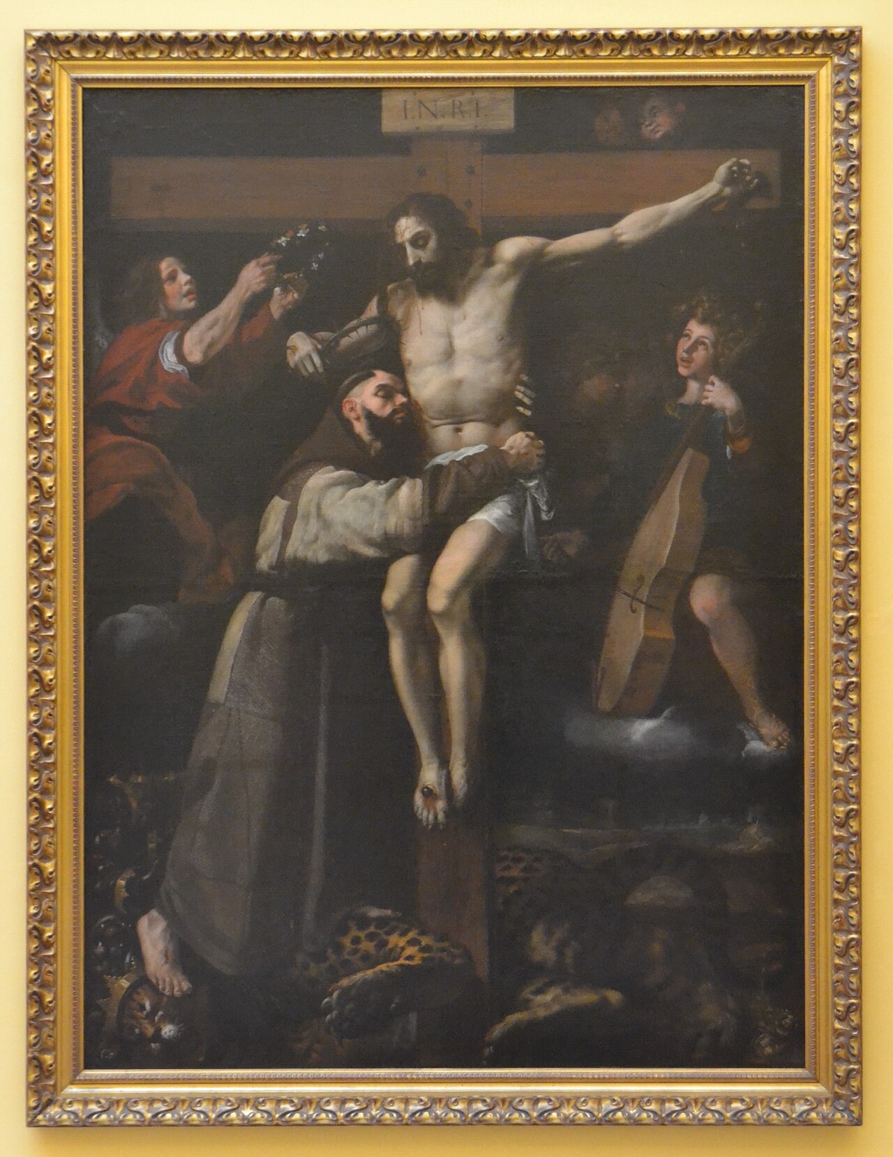 Saint Francis of Assisi Embracing Christ on the Cross by Francesc Ribalta