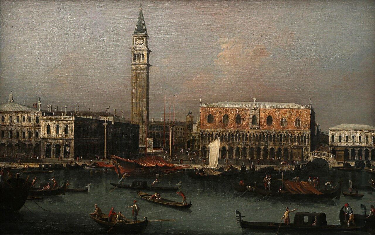 View of the Piazetta and the Molo in Venice from the Bacino di S. Marco by Francesco Albotto