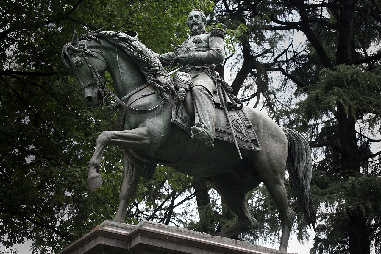 equestrian statue of Napoleon III by Francesco Barzaghi