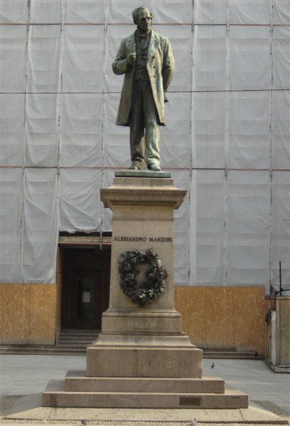 Monument to Alessandro Manzoni by Francesco Barzaghi