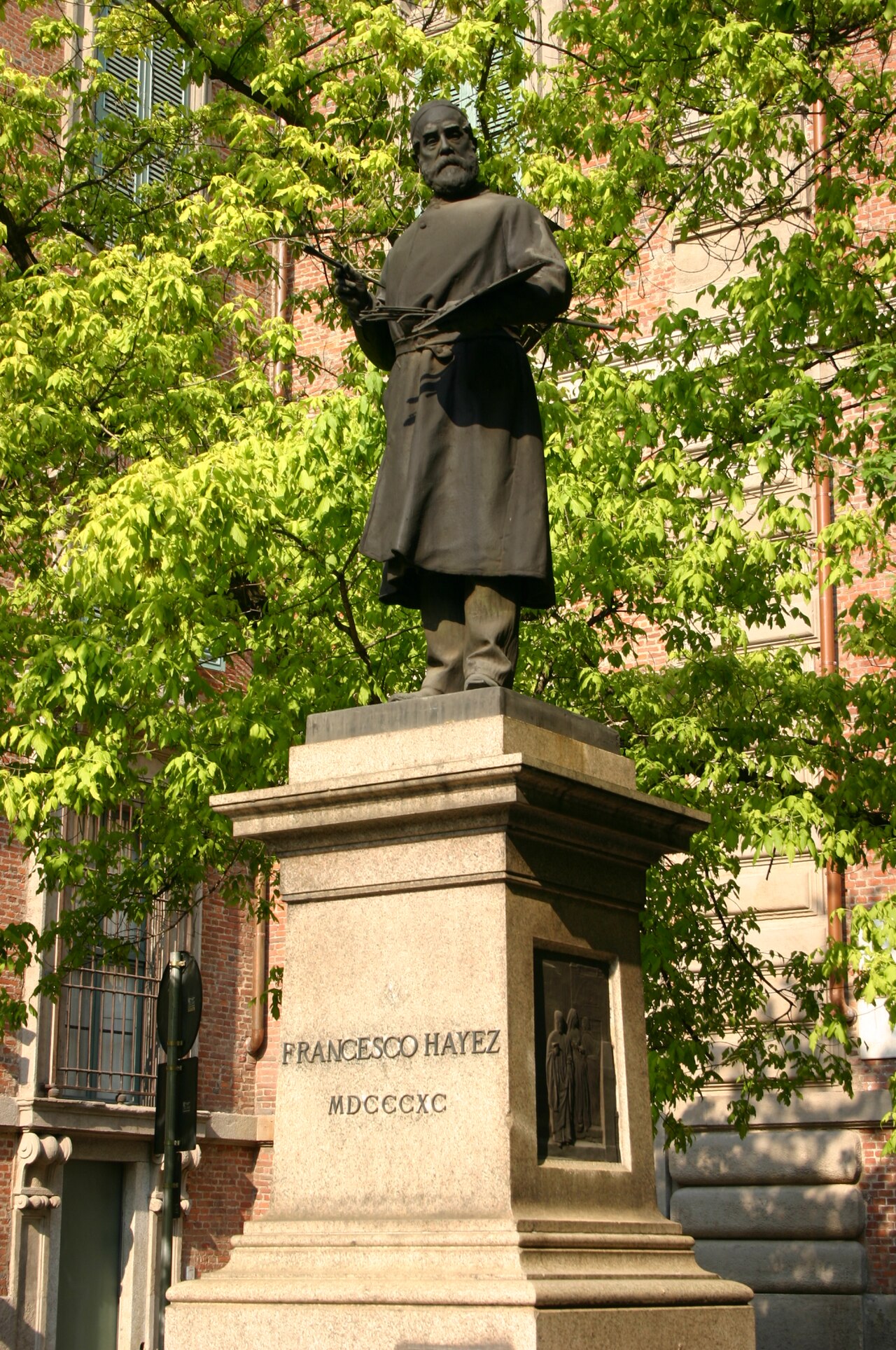 Statue of Francesco Hayez by Francesco Barzaghi