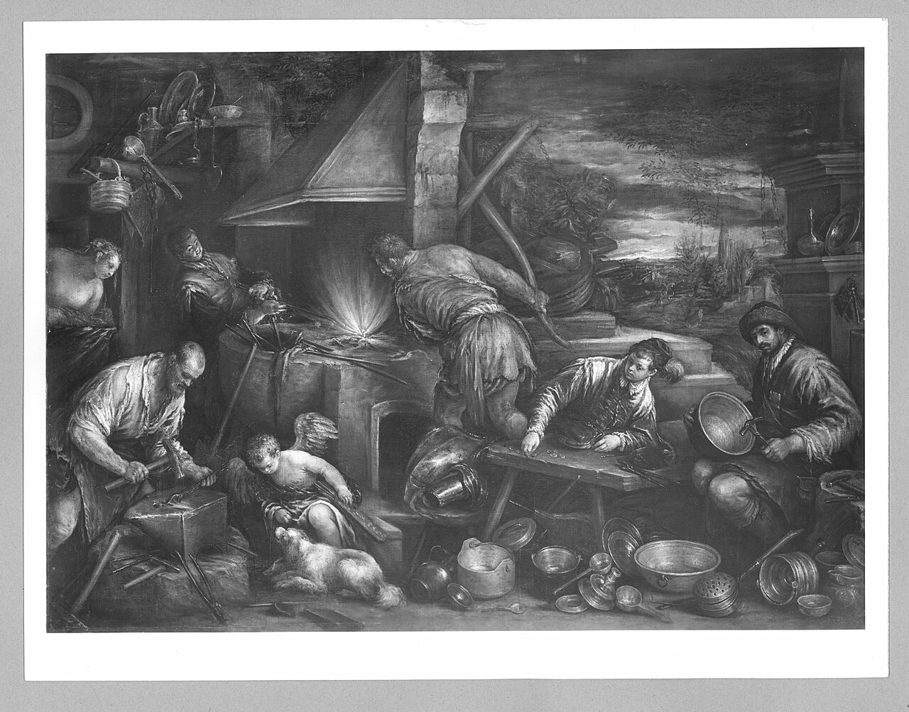 The Forge of Vulcan by Francesco Bassano the Younger