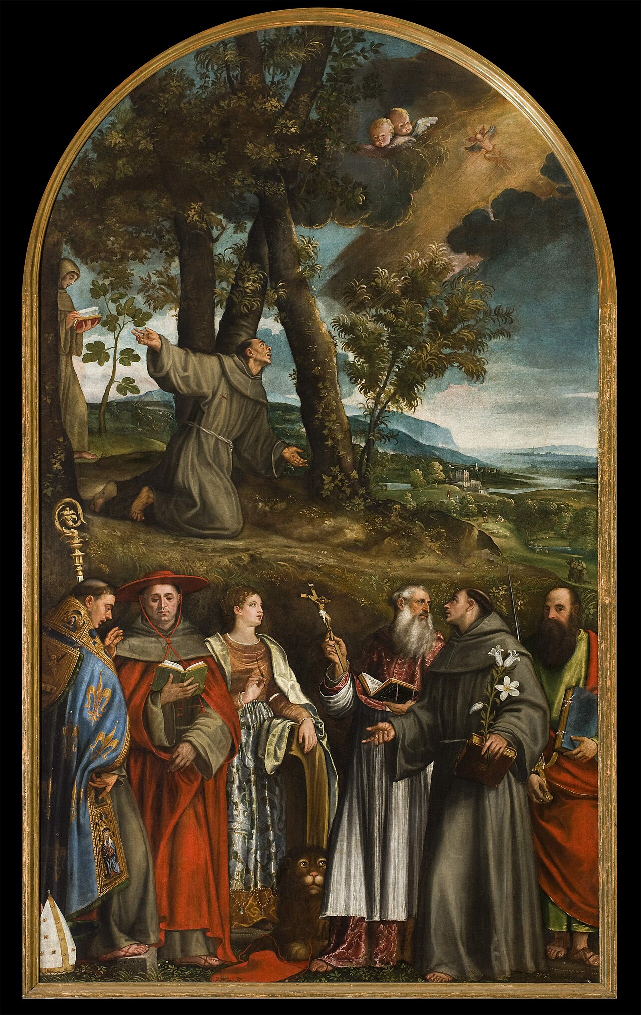 Saint Francis receives the stigmata by Francesco Beccaruzzi