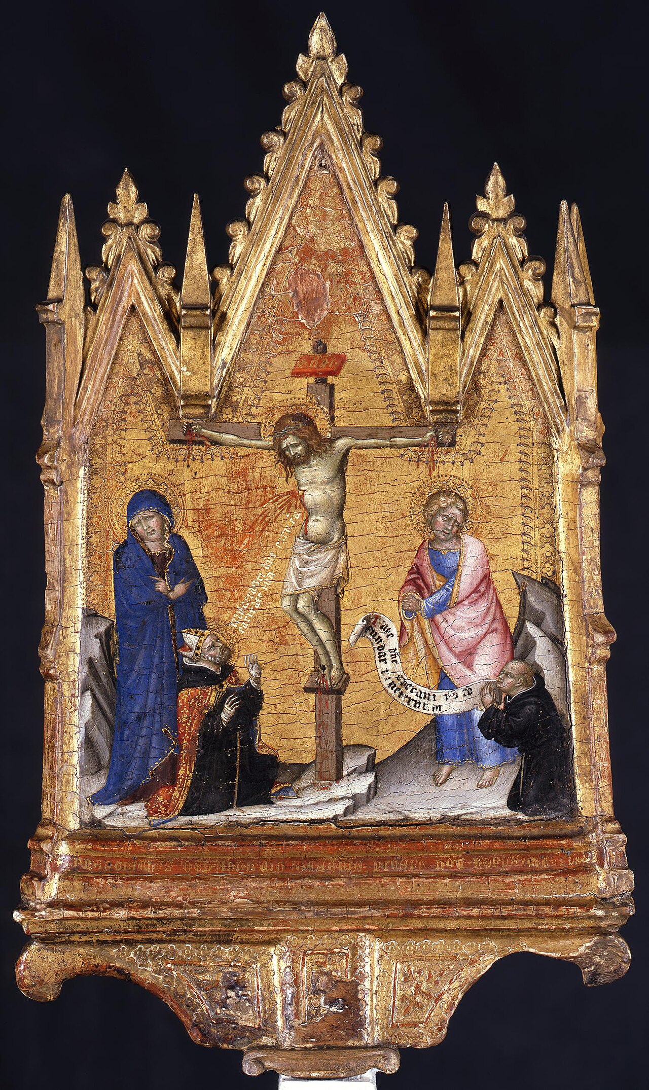 Christ on the Cross between the Virgin and St. John/ Madonna enthroned by Francesco di Vannuccio