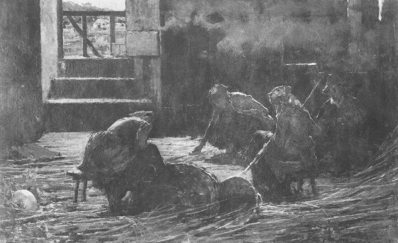 The Scutching of hemp by Francesco Filippini