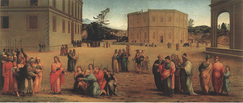 Joseph presents his father and brothers to the Pharaoh by Francesco Granacci