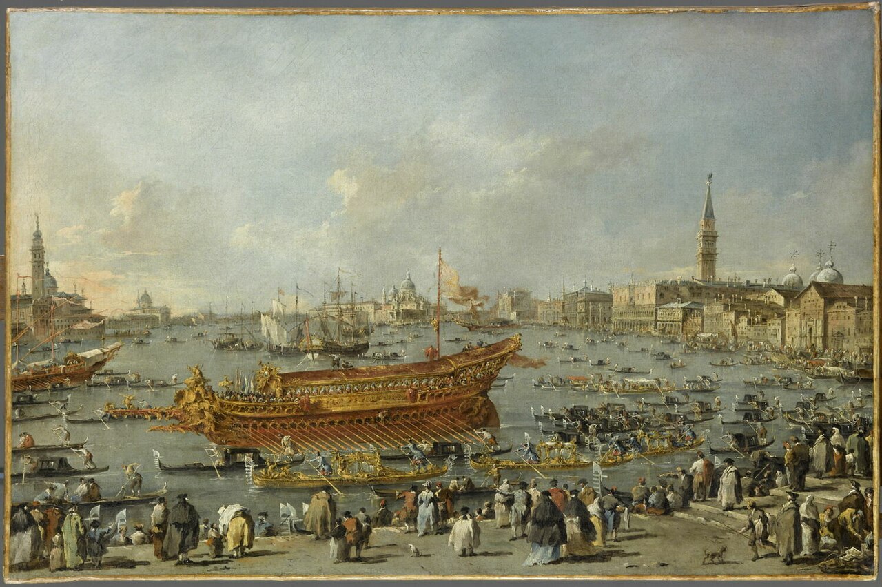 The Doge Alvise IV. Mocenigo on the Bucentaur near the Riva di Sant'Elena by Francesco Guardi