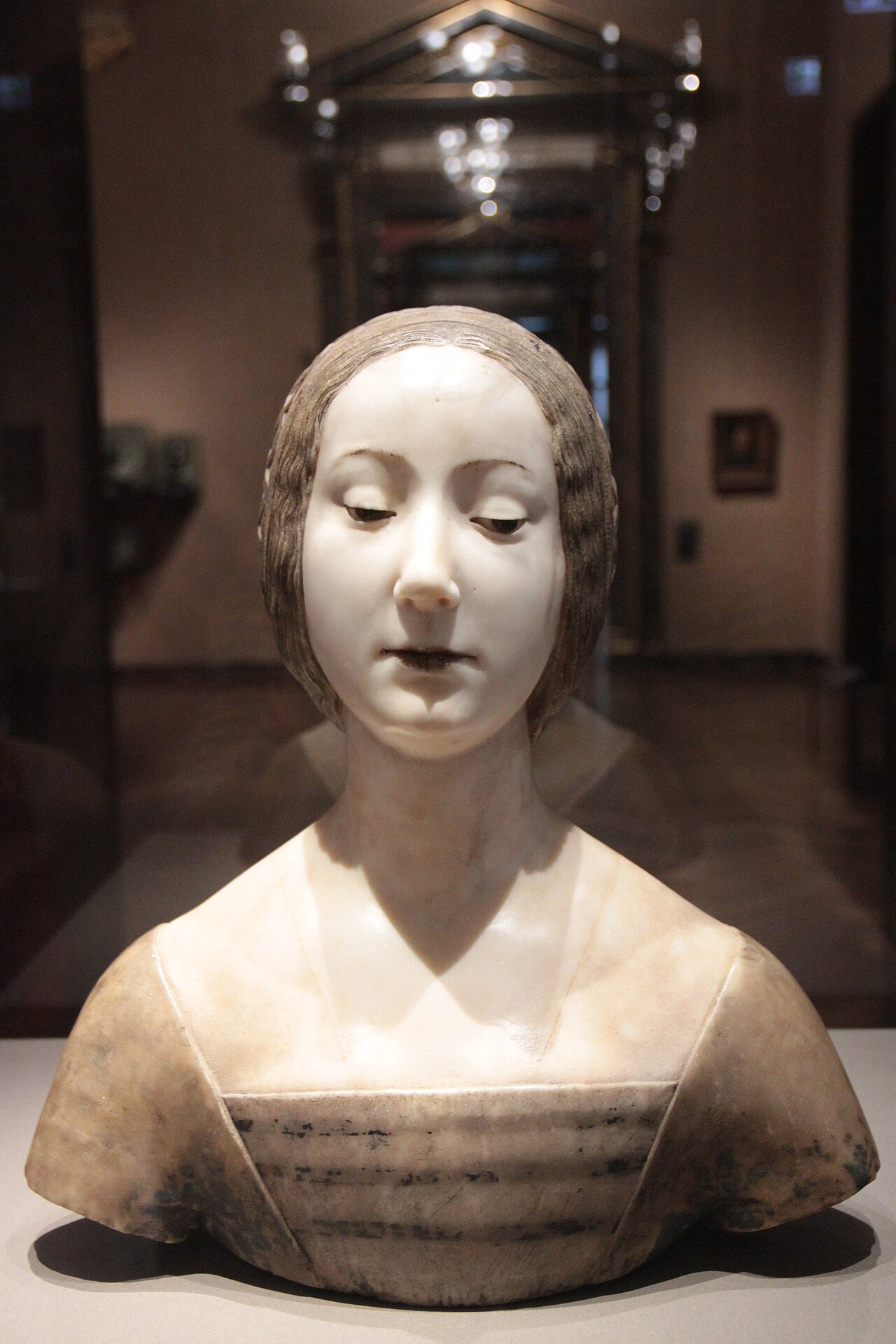 Female bust, ideal portrait of Laura (?) by Francesco Laurana