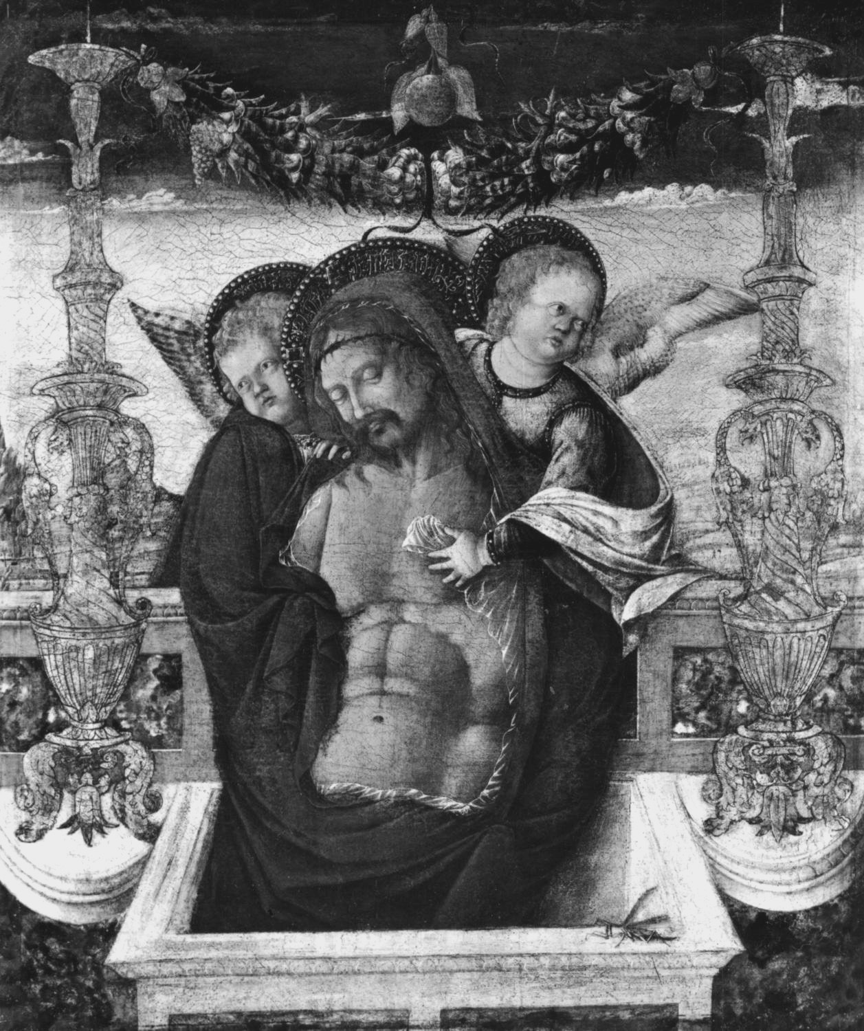 The dead Christ supported by two angels by Francesco Squarcione