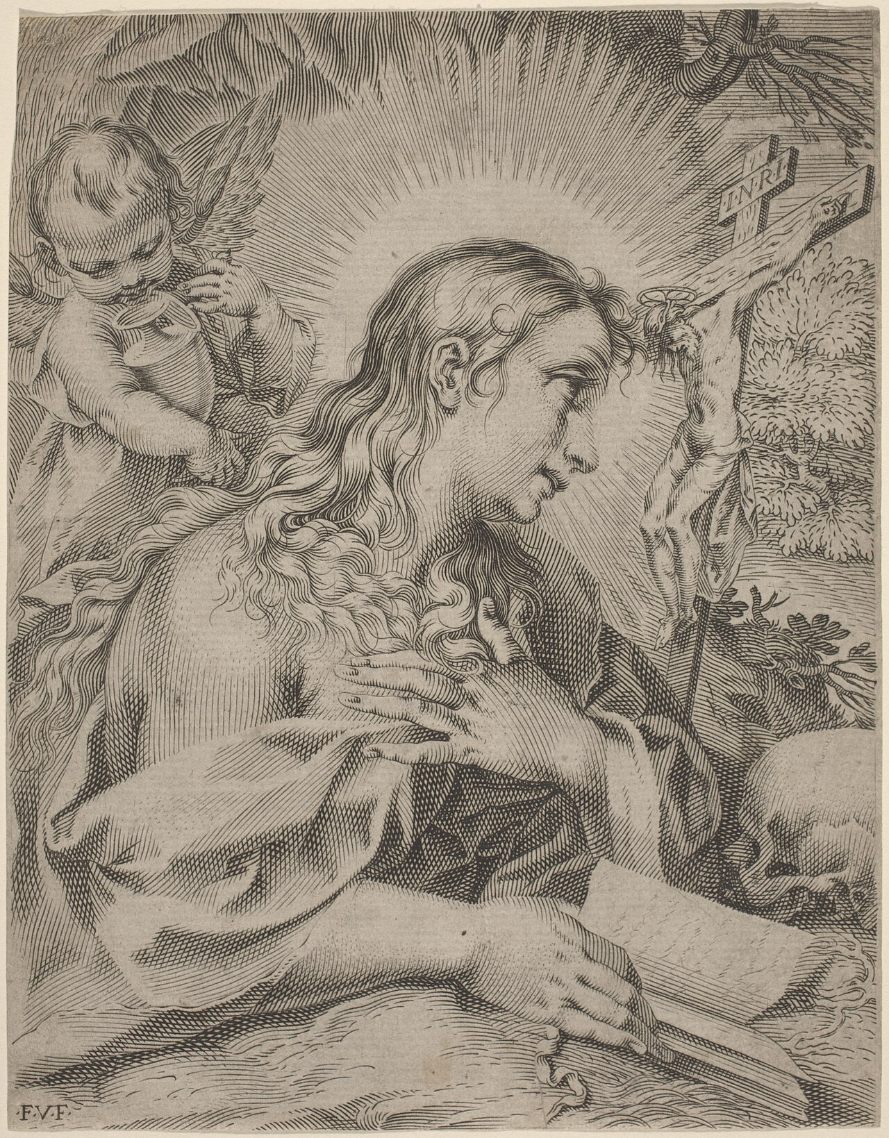 The Penitent Magdalene by Francesco Villamena