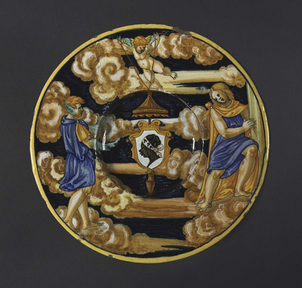 Plate with Arms of the Pucci Family by Francesco Xanto Avelli