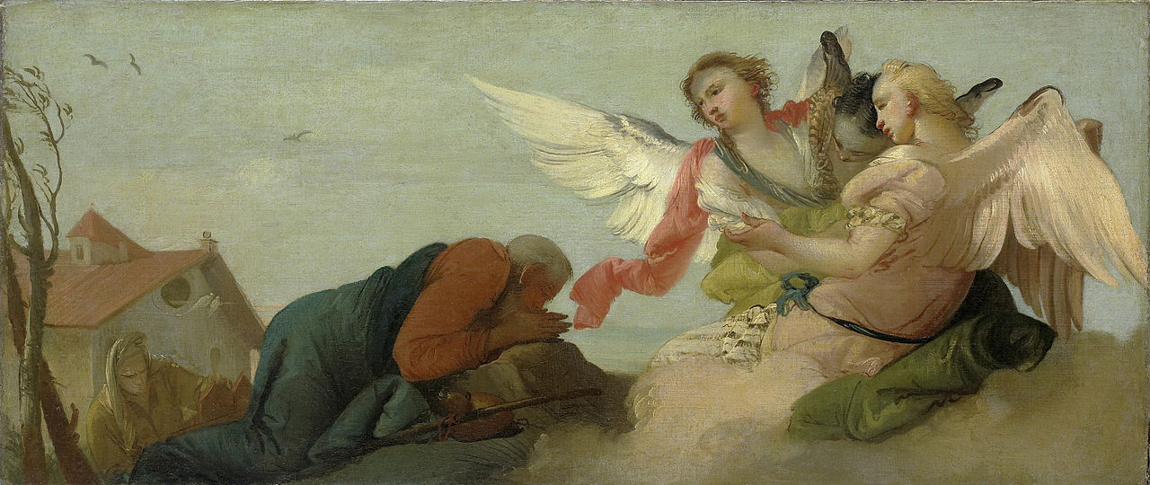 Abraham with the three Angels by Francesco Zugno