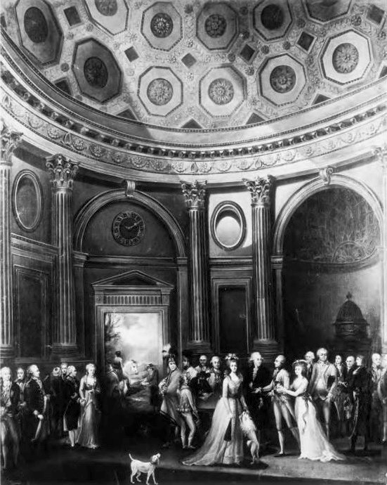 View of the Broker's Exchange in the Bank of England. by Francis Bourgeois