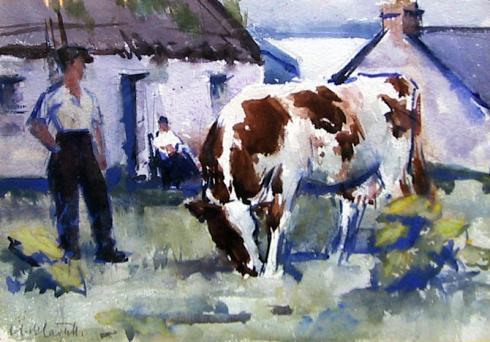 Croft and Cattle by Francis Cadell