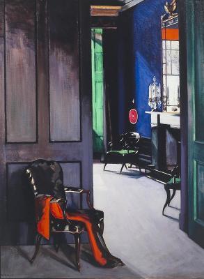 Interior with opera cloak by Francis Cadell