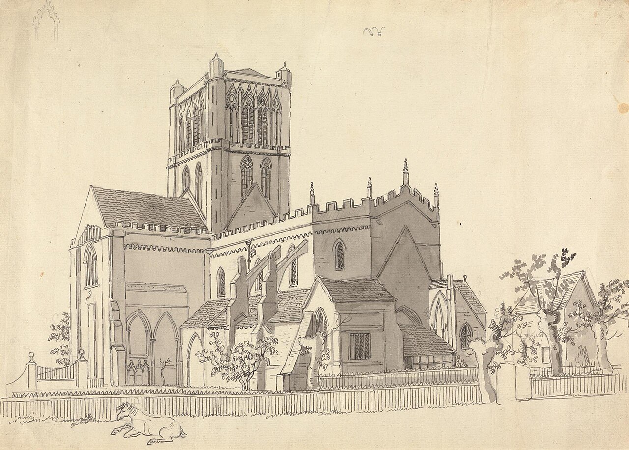 Pershore Abbey, Worcestershire by Francis Grose
