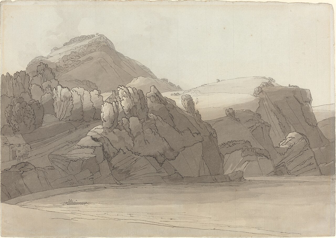 A Rocky Shore at Coombmartin, Devon (Combe Martin Bay) by Francis Towne