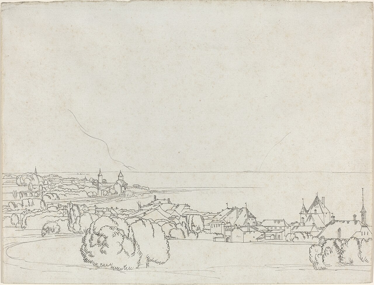 A View of Vevey with La Tour de Peilz in the Distance by Francis Towne