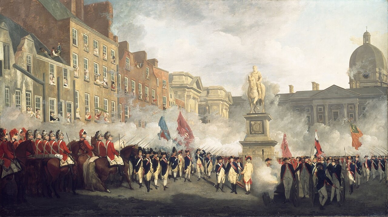 The Dublin Volunteers on College Green, 4th November 1779 by Francis Wheatley