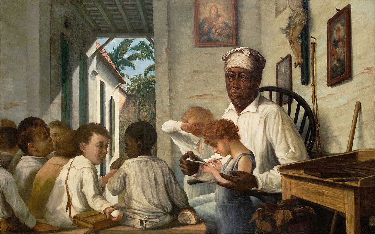 The School of the Teacher Rafael Cordero by Francisco Manuel Oller