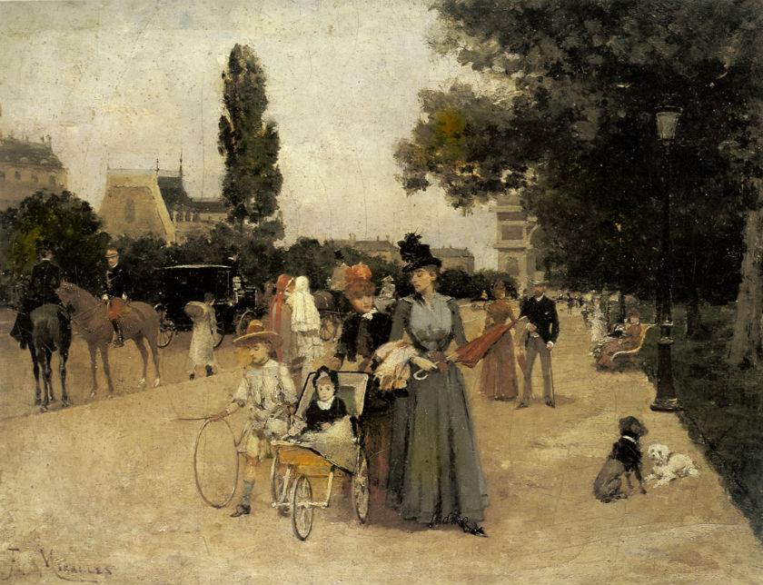 The Champs Elysee view of the Arc de Troumphe by Francisco Miralles Galup