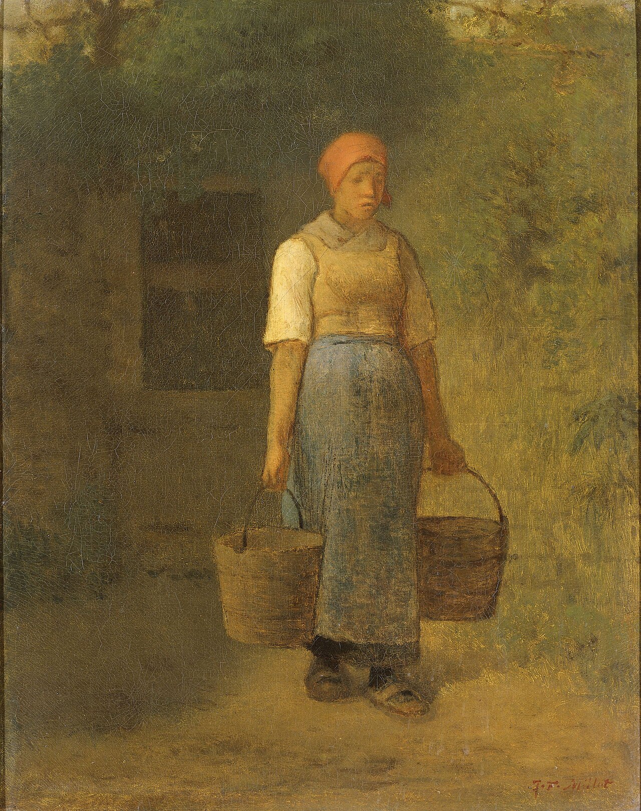 Girl carrying Water by Francisque Millet