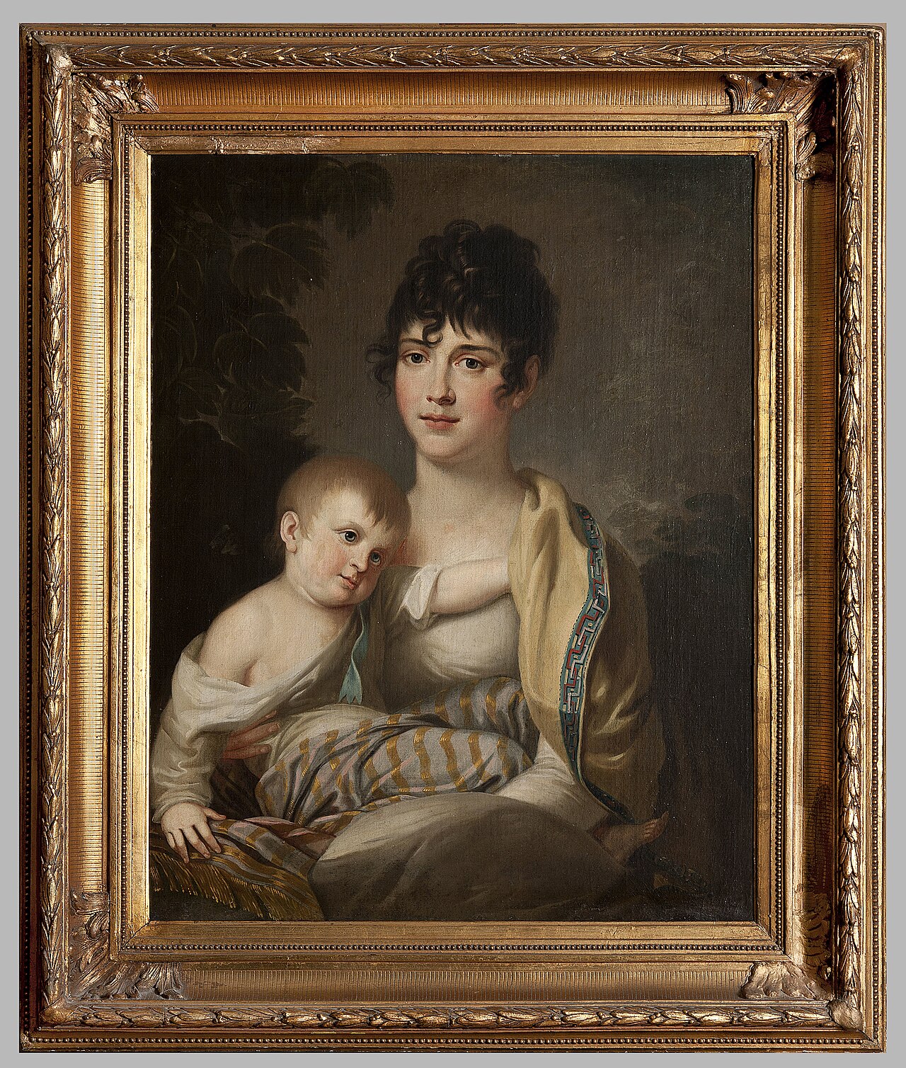 Portrait of Teofila Radziwiłł née Morawska with a daughter. by Franciszek Ksawery Lampi