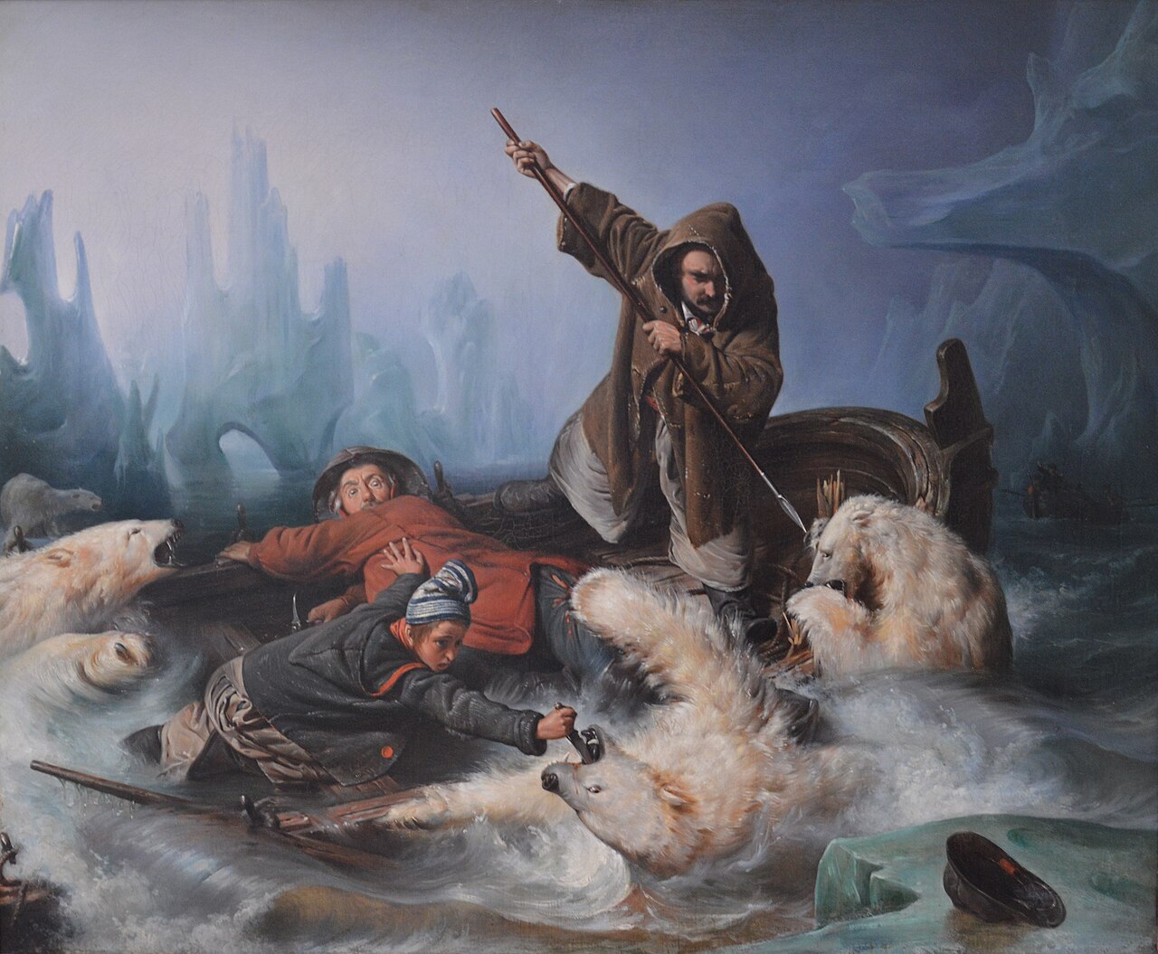 Fight with Polar Bears by François-Auguste Biard