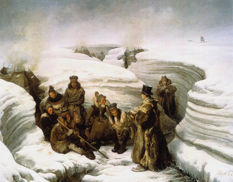 The Minister Laestadius teaching Laplanders by François-Auguste Biard