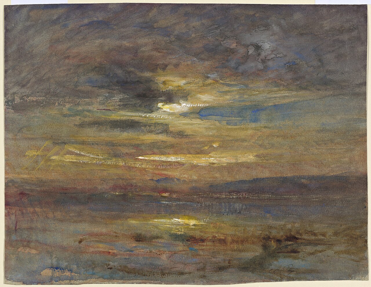 Sunset over a Pond by François-Auguste Ravier