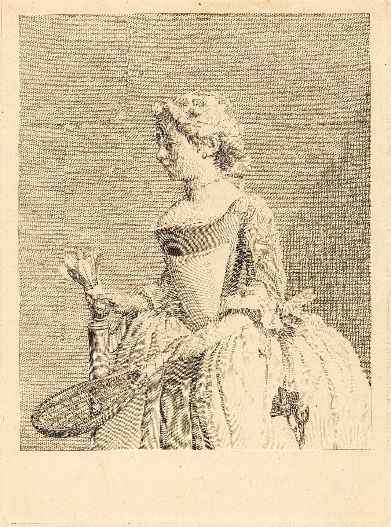 Jeune fille au volant (Jeune fille a la raguette) by François-Bernard Lépicié