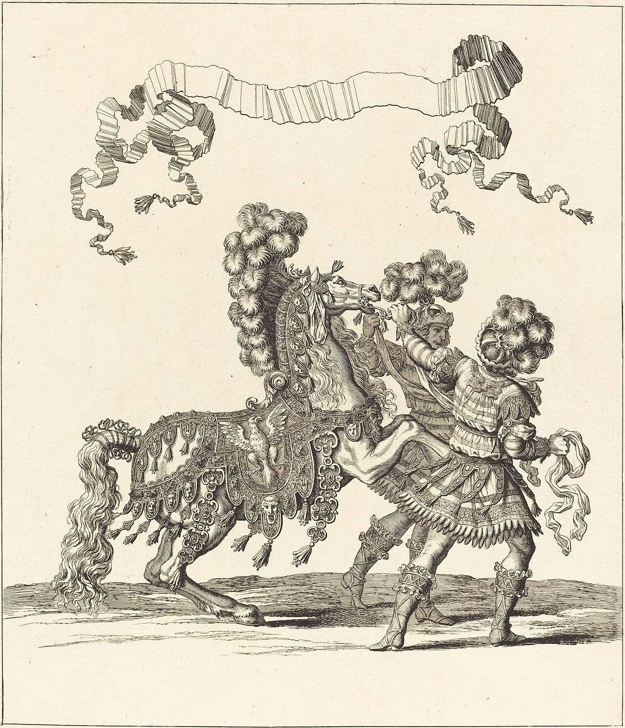 Cheval de Main et Palfreniers Romains by François Chauveau